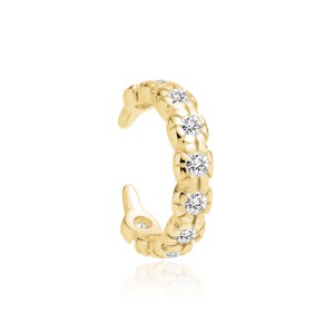 Cercel ear cuff argint placat cu aur galben cu pietre DiAmanti Z2229UG_W-DIA (Argint 925‰ 0,4 g.)